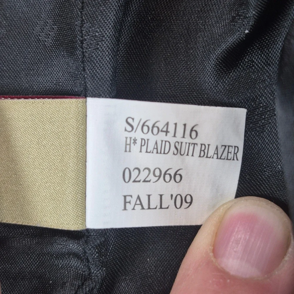 Banana Republic Heritage Blazer Mens 44R Gray Windowpane Plaid Italian Wool